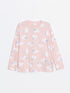 LC Waikiki Crew Neck Printed Girls Pajama Set